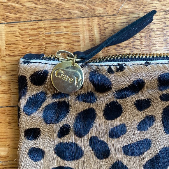Clare V Foldover Calf Hair Clutch in Leopard Cheetah print - Picture 4 of 6